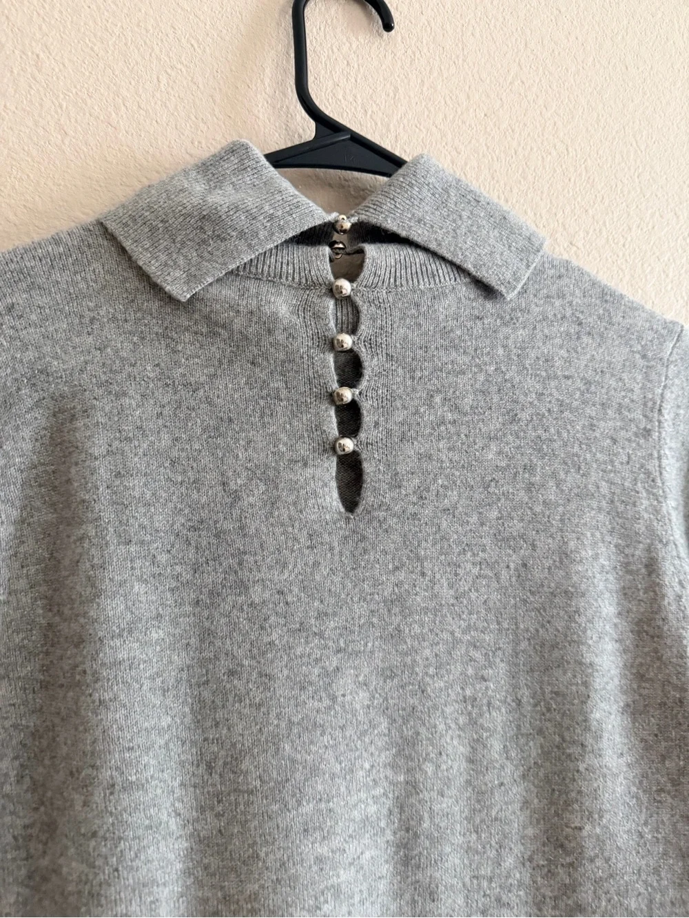 Club Monaco Cashmere Mockneck Button Back Sweater